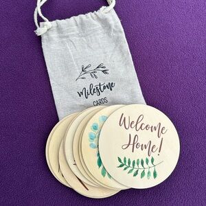 Baby Monthly Milestone Wooden Cards Set of 20 for First Year Growth Celebration